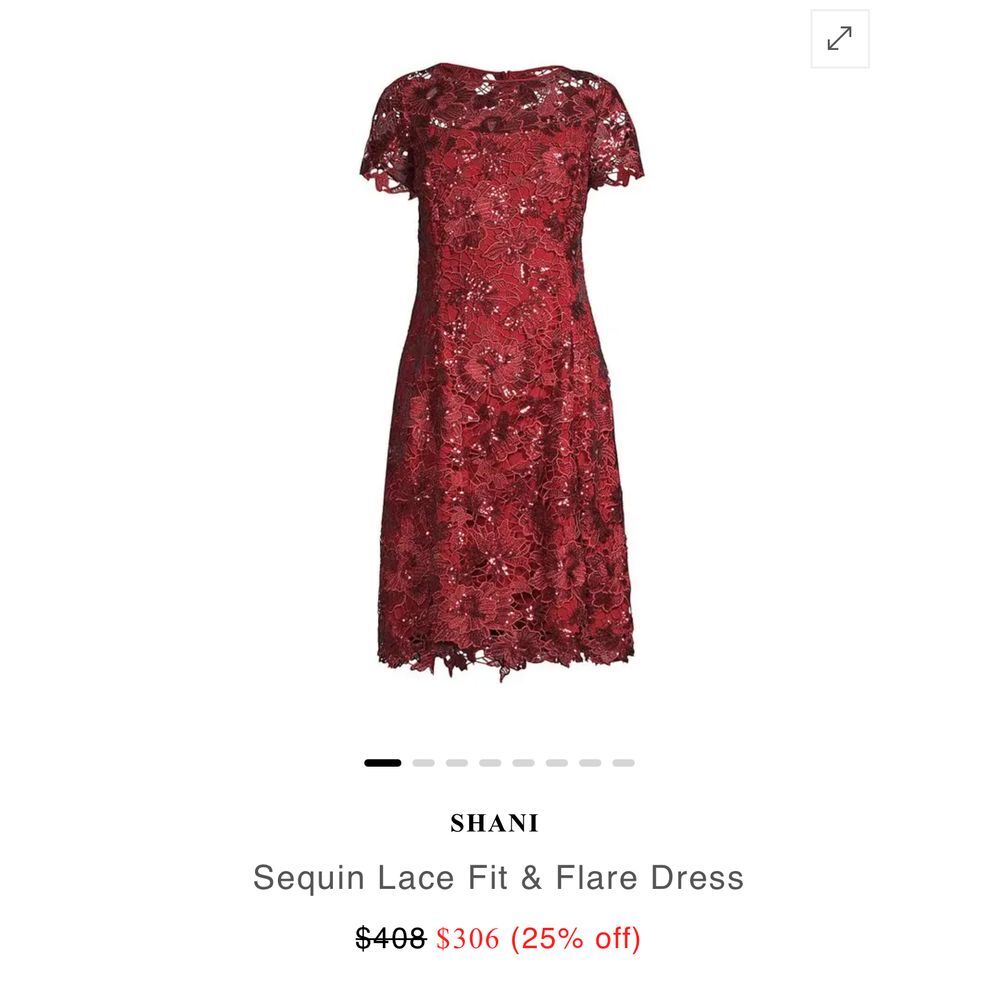 Shani Sequin‎ Lace burgundy cocktail party, event, wedding guest, gala dress SZ